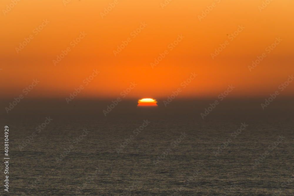 orange sunset on the sea