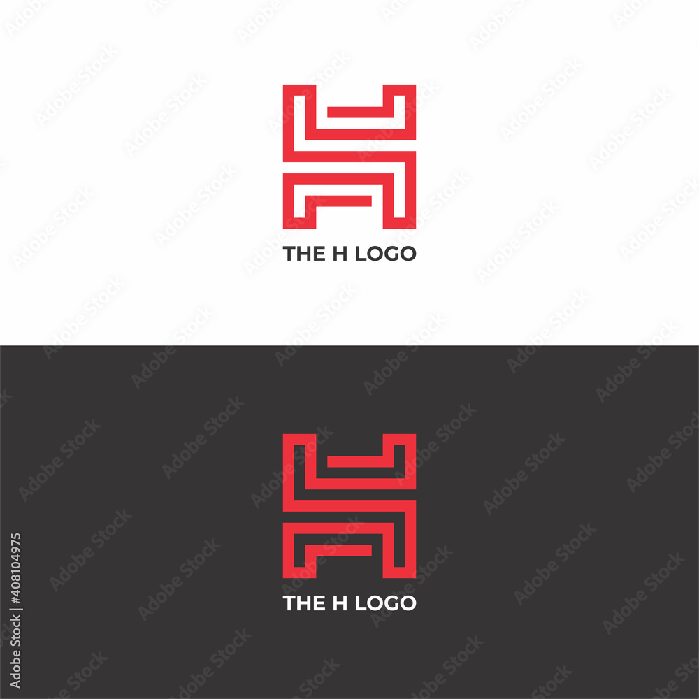 Obraz premium Letter H concept logo sign with modern labyrinth look