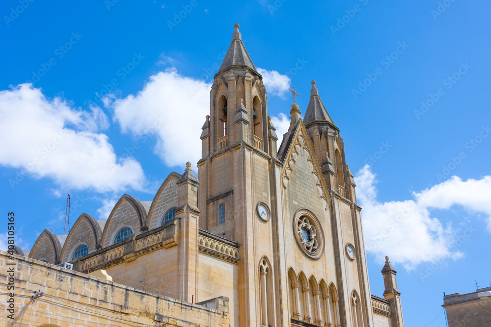 Church of Our Lady of Carmel on Balluta Bay in Sliema, Valletta, Capital city of Malta.