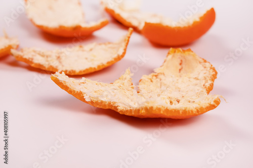 side view of mandarin peel white side up