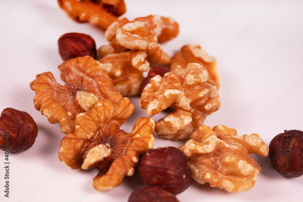 walnuts and hazelnuts mixed