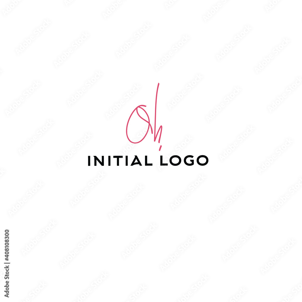 oh initial handwriting logo for identity oh initial handwriting logo for identity