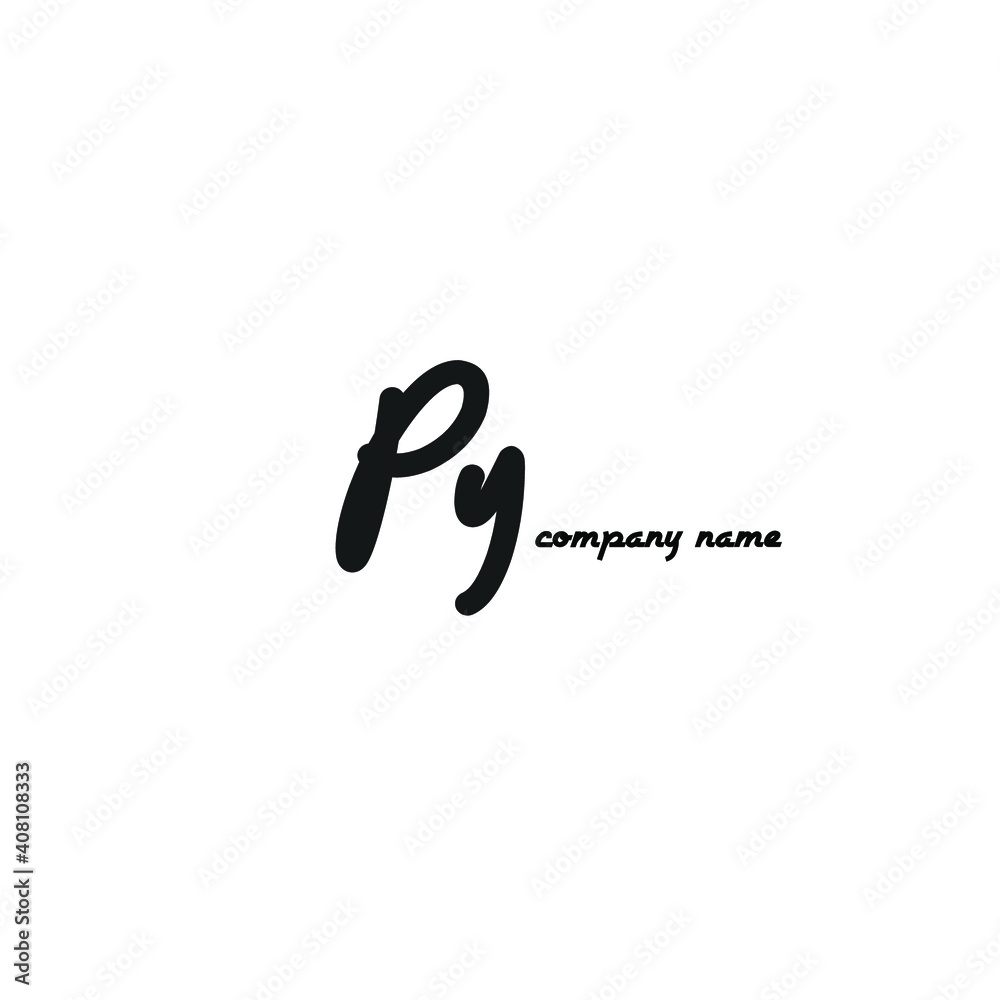 py initial handwriting logo for identity py initial handwriting logo for identity