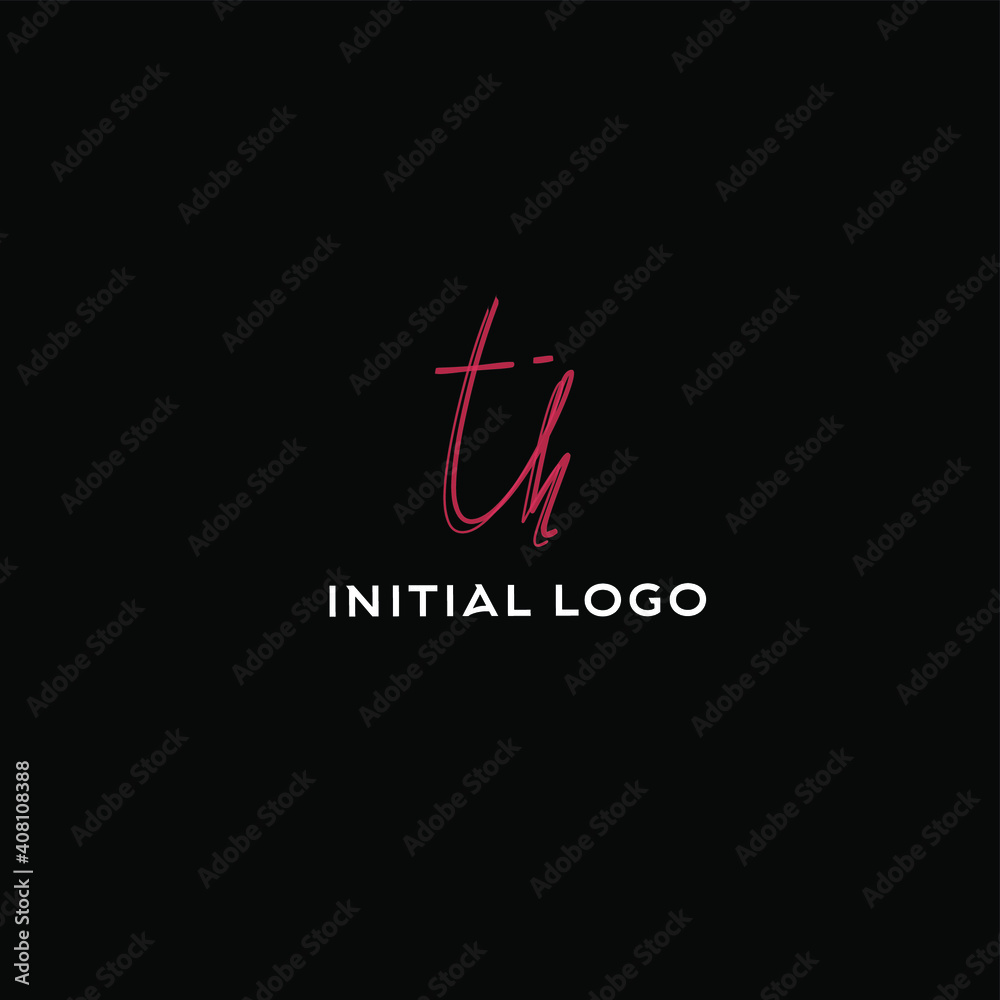 th initial handwriting logo for identity th initial handwriting logo for identity