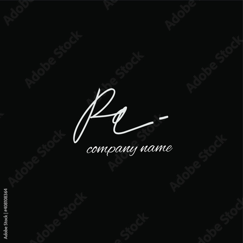Ra initial handwriting logo for identity