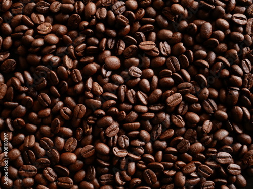 Roasted coffee beans for background