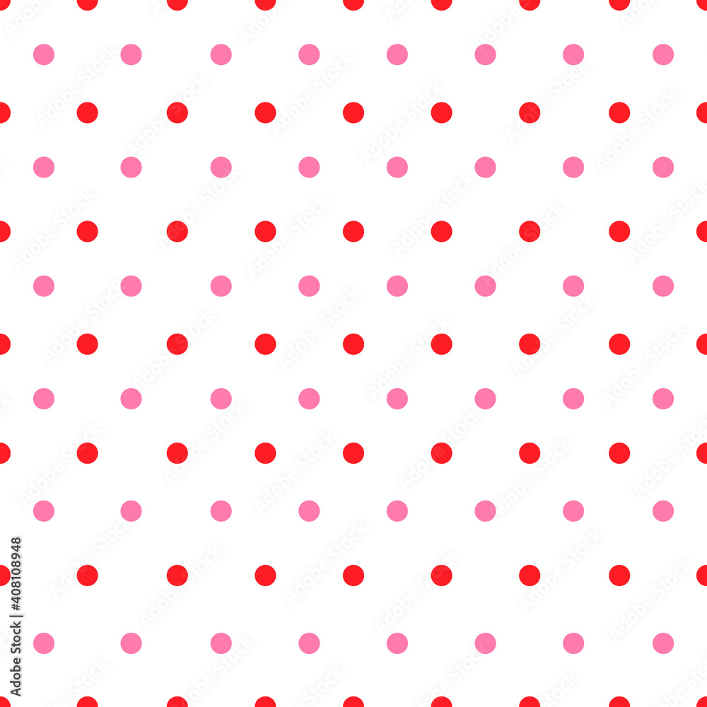 Red and pink color circles. Polka dot seamless pattern. Vector drawing background. Red and pink color circles. Polka dot seamless pattern. Vector drawing background.