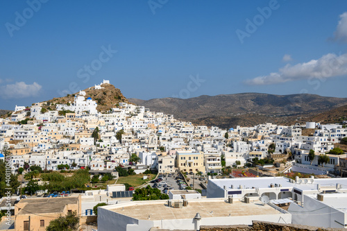 Fototapeta Naklejka Na Ścianę i Meble -  Chora town of Ios. Ios Island is a popular tourist destination in the Aegean Sea. Cyclades Islands, Greece