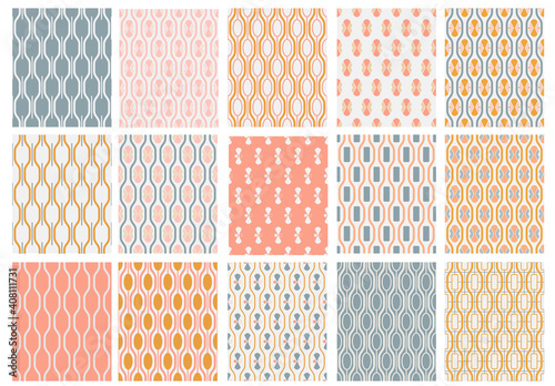 set of geometry seanless vector patterns for wallpaper, wrapping paper, fabric and backgrounds