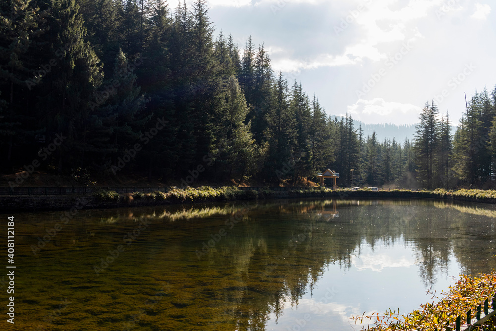 Naklejka premium Various views of the Tani Jubaar Lake, Narkanda