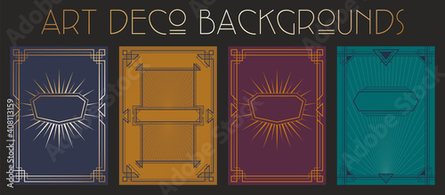 Art Deco Backgrounds, Retro Posters, Cover Templates. 1920s - 1940s Decorative Frames 