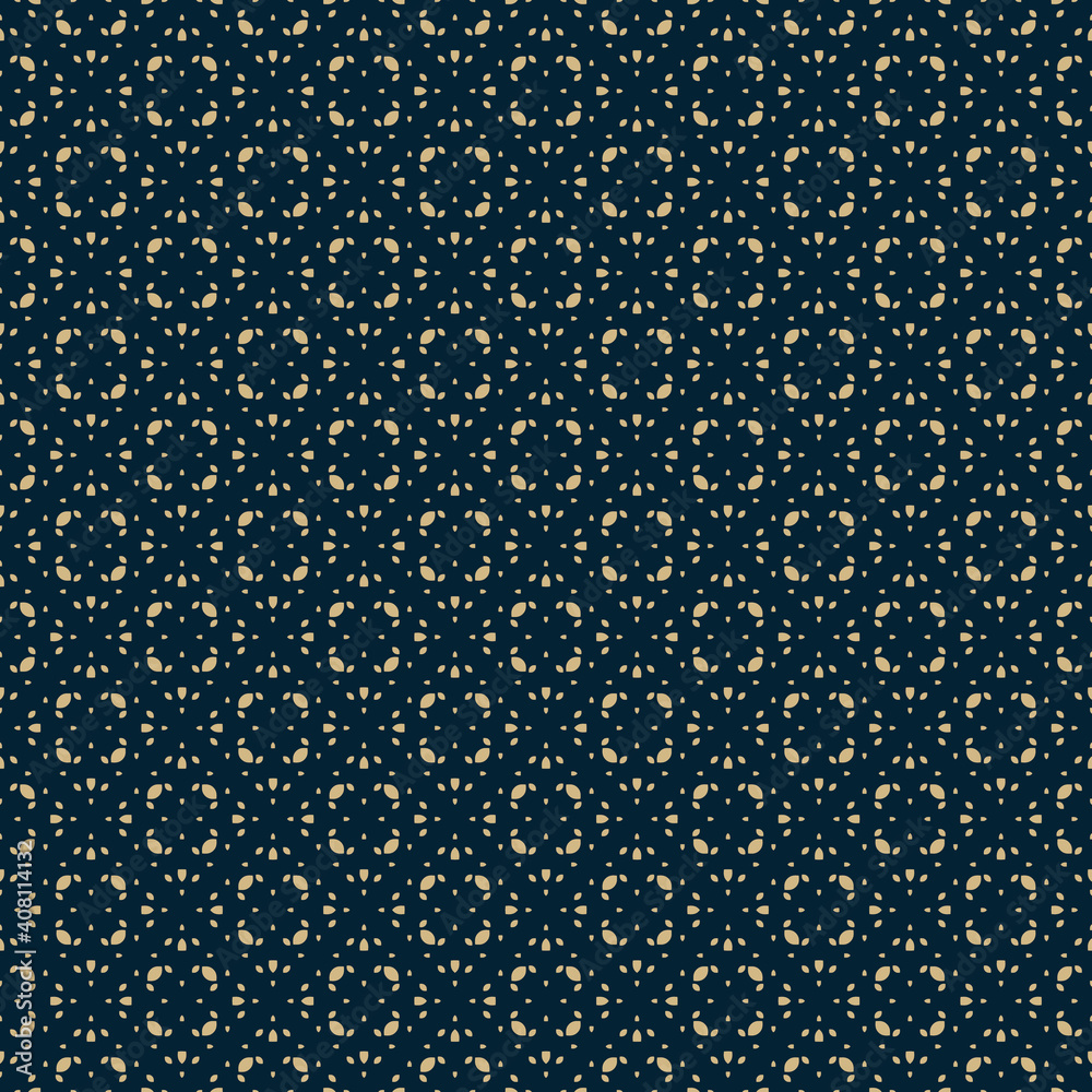 Golden vector seamless pattern in Oriental style. Subtle gold and black ...