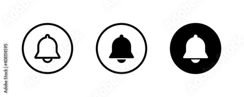 Message notification bell incoming inbox message, ringing, Alarm, service, handbell Firefighter call icons button, vector, sign, symbol, logo, illustration, editable stroke and flat design isolated