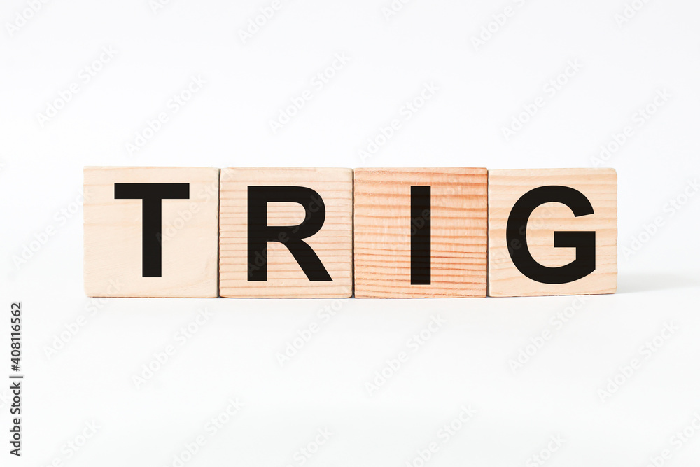 wooden cubes with text TRIG. the medicine. medical concept wooden cubes with text TRIG. the medicine. medical concept