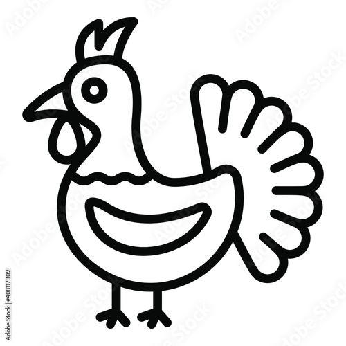 turkey vector outline icon. Modern thin line symbols. Collection of traditional elements. photo