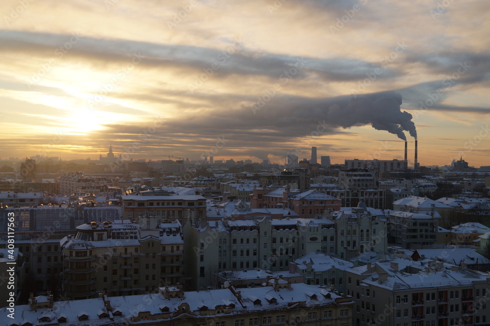 Moscow: sunset over the city