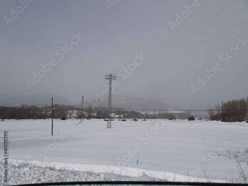 ski lift in winter