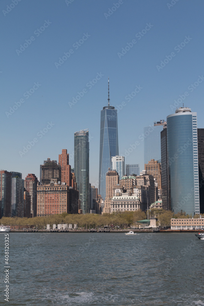 Fototapeta premium New York Downtown Manhattan Financial District skyline