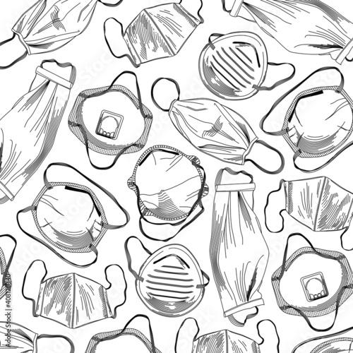 Face Masks Line Art