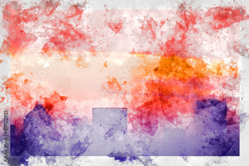 Digital watercolor painting...