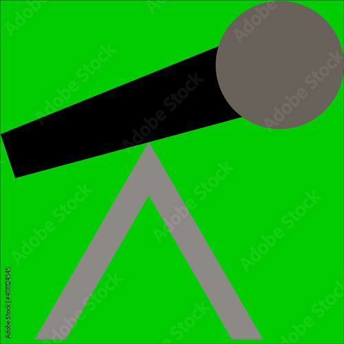 Vector image of a table microphone on a green background