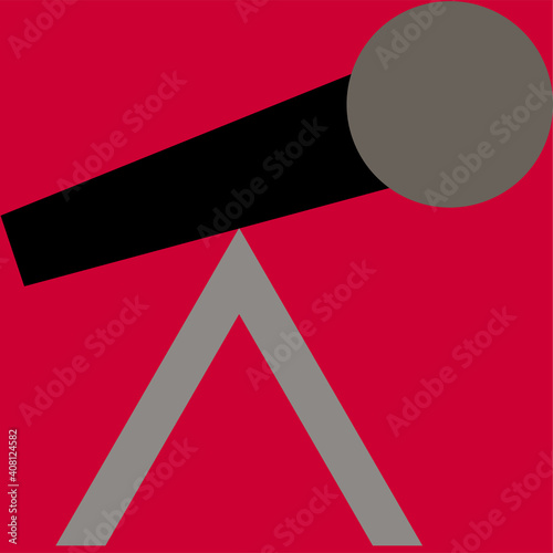 Vector image of a table microphone on a green background