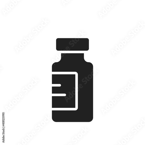 vaccine bottle icon. medical and pharmaceutical design element. isolated vector medicament symbol