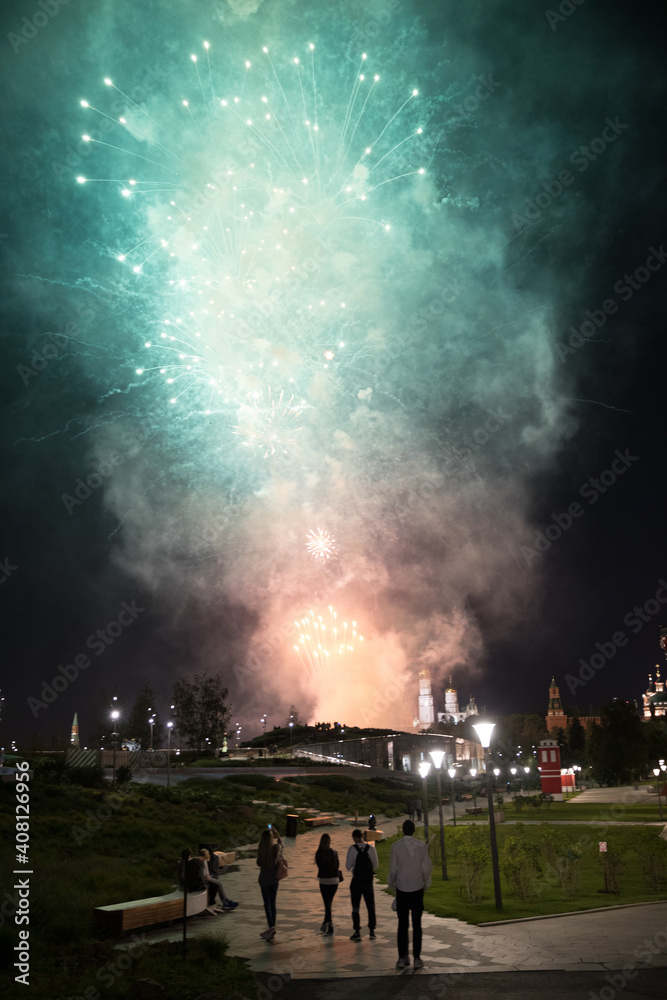 fireworks in Moscow centre