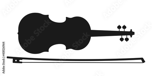 Violin icon. Music instrument silhouette. Vector illustration.