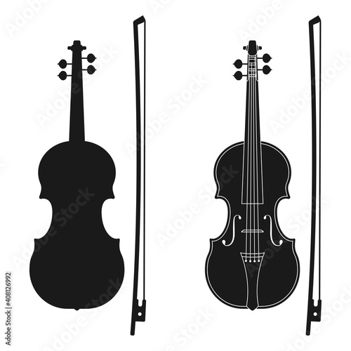 Violin icon. Music instrument silhouette. Vector illustration.