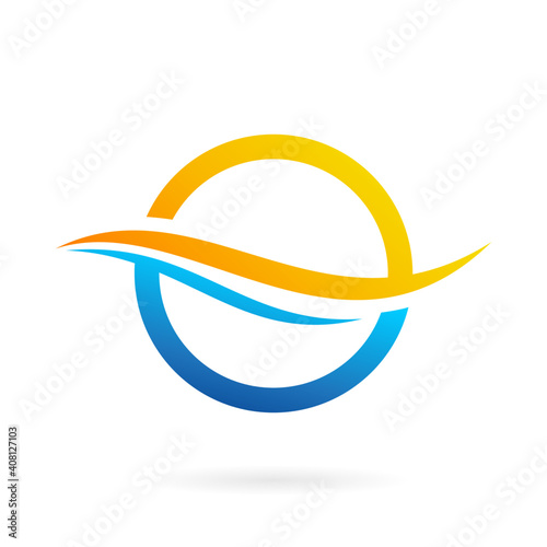 sun air circle logo design template