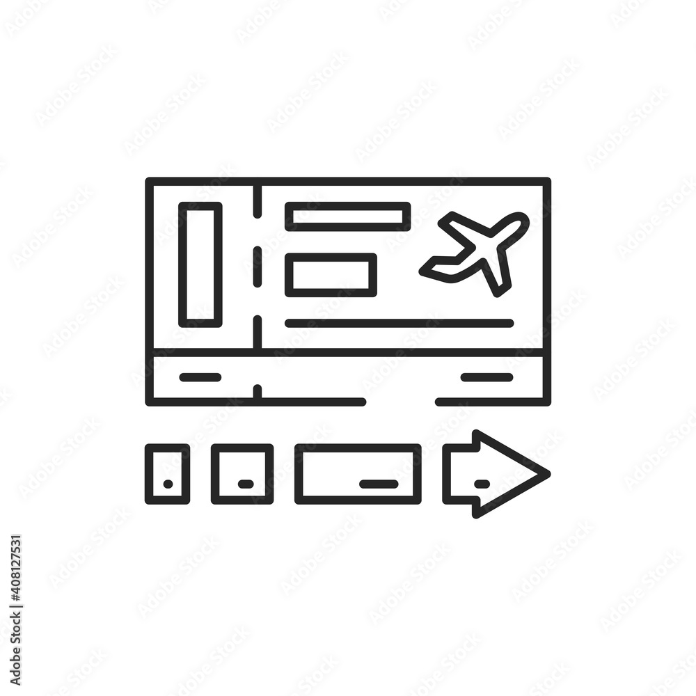 Boarding pass color line icon. Editable stroke. Boarding pass color line icon. Editable stroke.