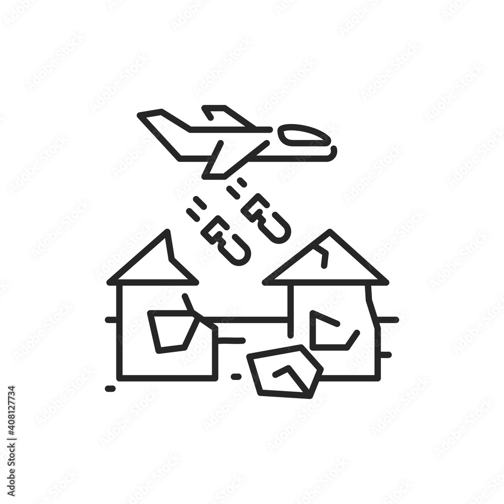 House bombing color line icon. Editable stroke. House bombing color line icon. Editable stroke.