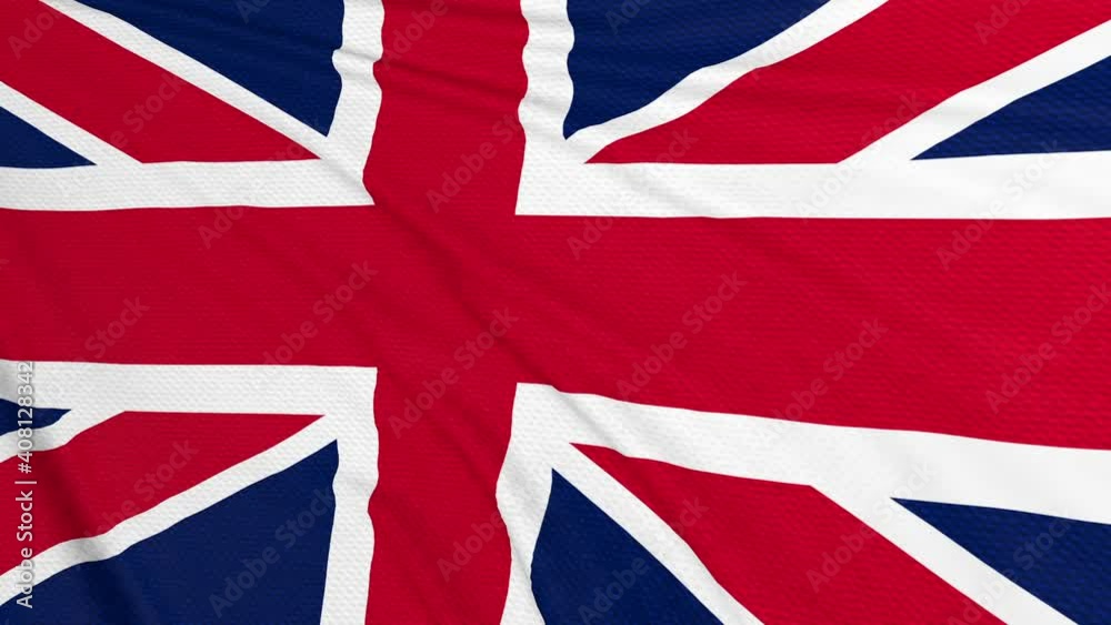 Animated Great Britain flag close up. British Flag Waving Slow Motion. Large United Kingdom Flag flies. Animated Great Britain flag close up. British Flag Waving Slow Motion. Large United Kingdom Flag flies.