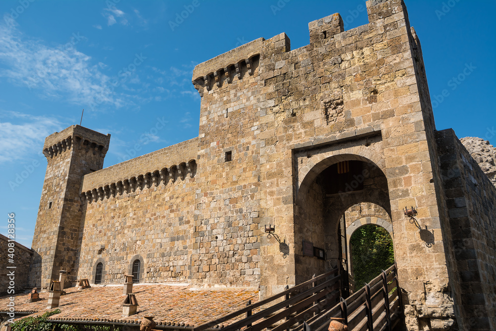 Entrance bridge to the monaldeschi fortress of cervara in Bolsena, Lazio, Italy