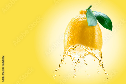 fresh fruit juice, lemon with placeholder to write text