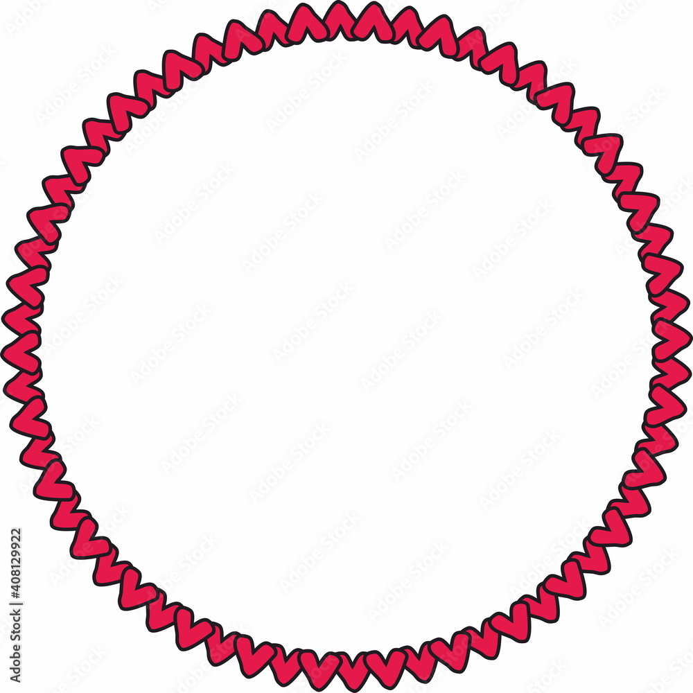Obraz premium Decorative round frame with hearts 
