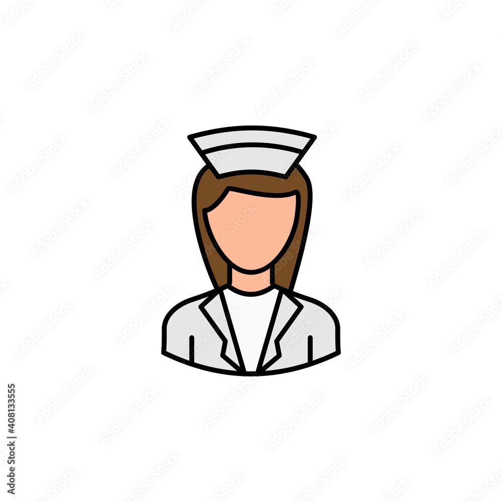 avatar nurse outline icon. Signs and symbols can be used for web logo mobile app UI UX avatar nurse outline icon. Signs and symbols can be used for web logo mobile app UI UX