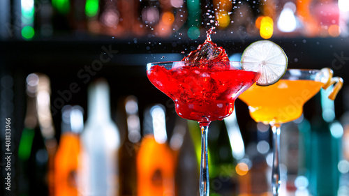 Fresh fruit cocktail in a b...
