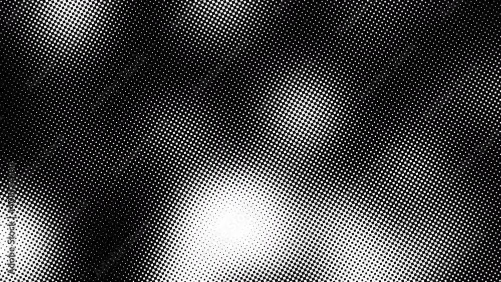 Abstract halftone motion background. Moving dots seamless loop