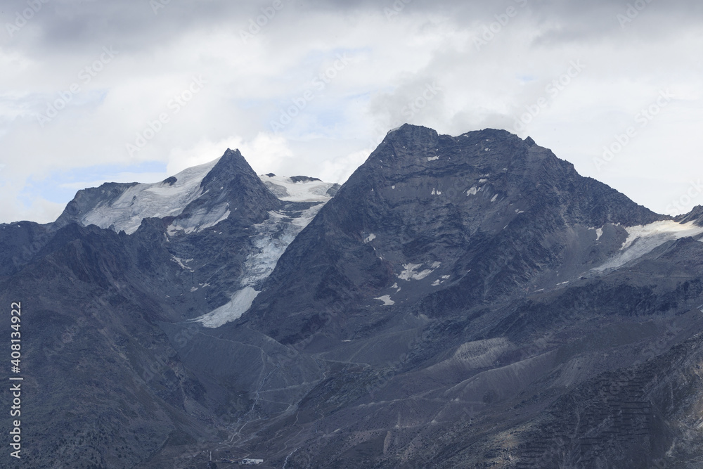 View from the Spielboden Walliser Alps Saas-Fee on a mountain against