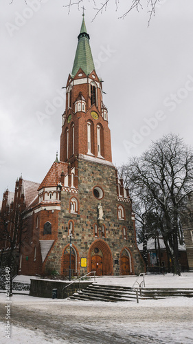 Kościół świętego Jerzego w Sopocie zimą photo