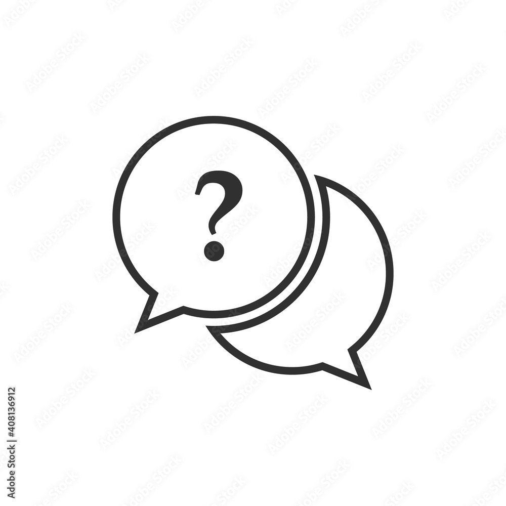 Question answer sign icon. Q&A symbol. Classic flat icon. Colored circles. Question answer sign icon. Q&A symbol. Classic flat icon. Colored circles.
