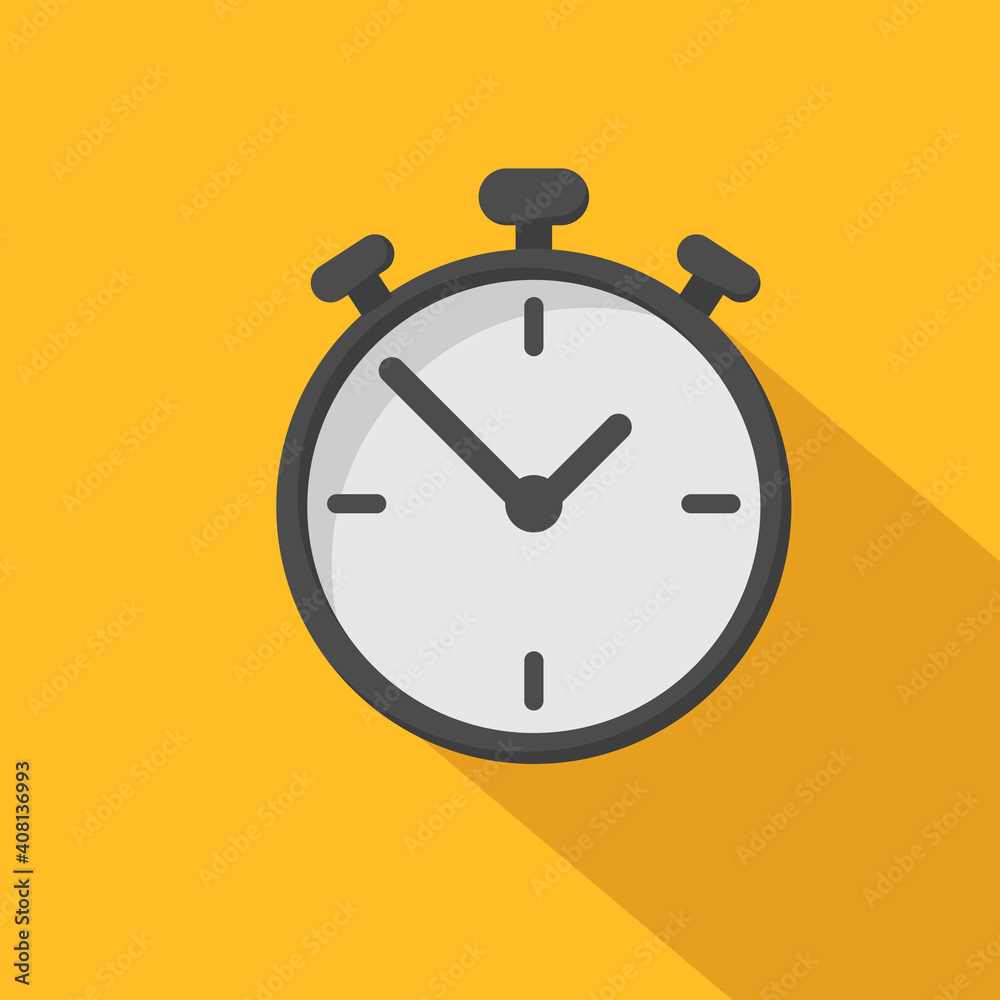 Stopwatch flat icon isolated on white background. Stopwatch flat icon isolated on white background.