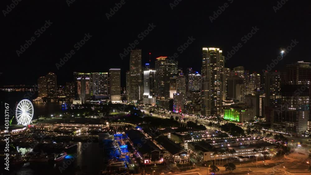 Downtown Skyline at night hyperlapse 4k Downtown Skyline at night hyperlapse 4k