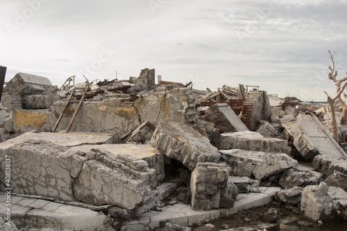 Restos de ruinas de Epecuen, Buenos Aires. photo