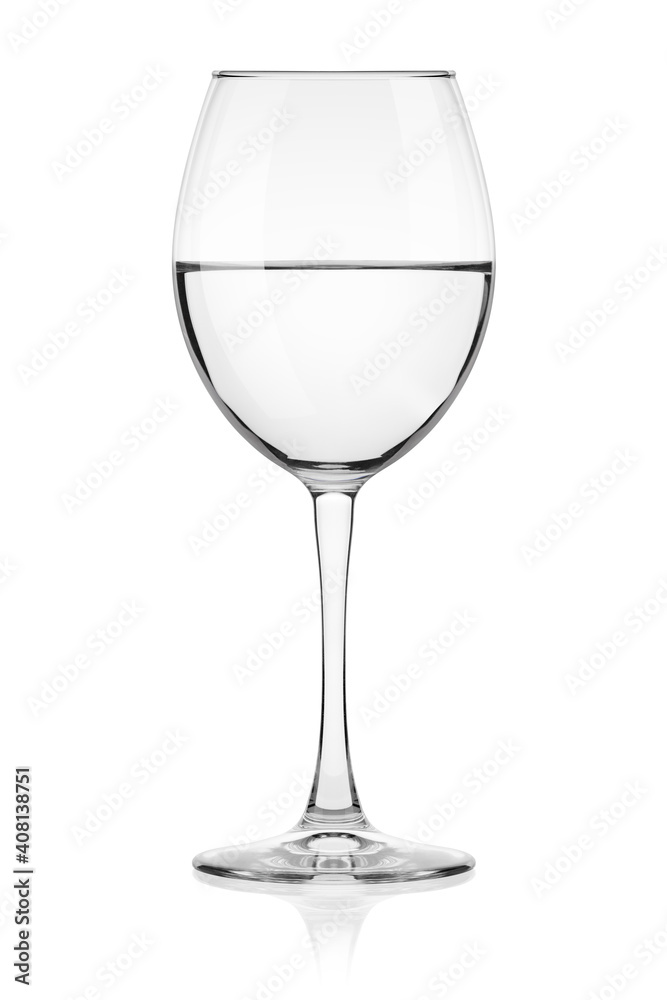 Glass of water isolated on white background, full depth of field, clipping path