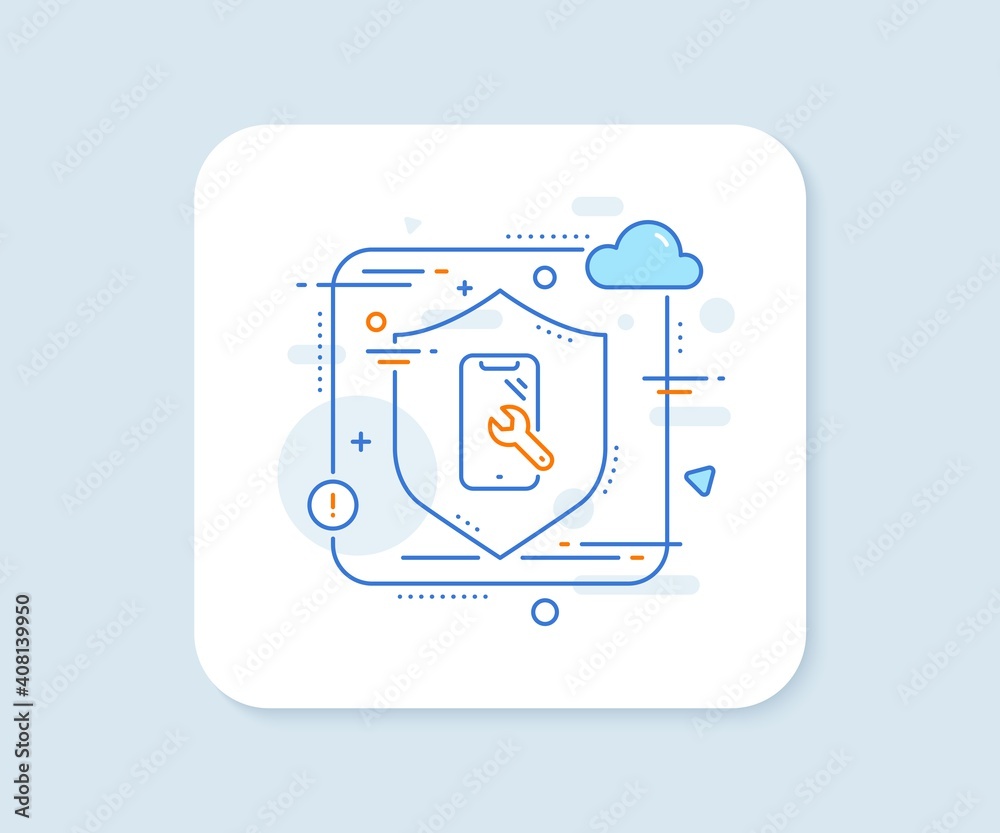 Smartphone repair line icon. Abstract vector button. Phone recovery sign. Mobile device symbol. Smartphone repair line icon. Protect shield concept. Vector Smartphone repair line icon. Abstract vector button. Phone recovery sign. Mobile device symbol. Smartphone repair line icon. Protect shield concept. Vector