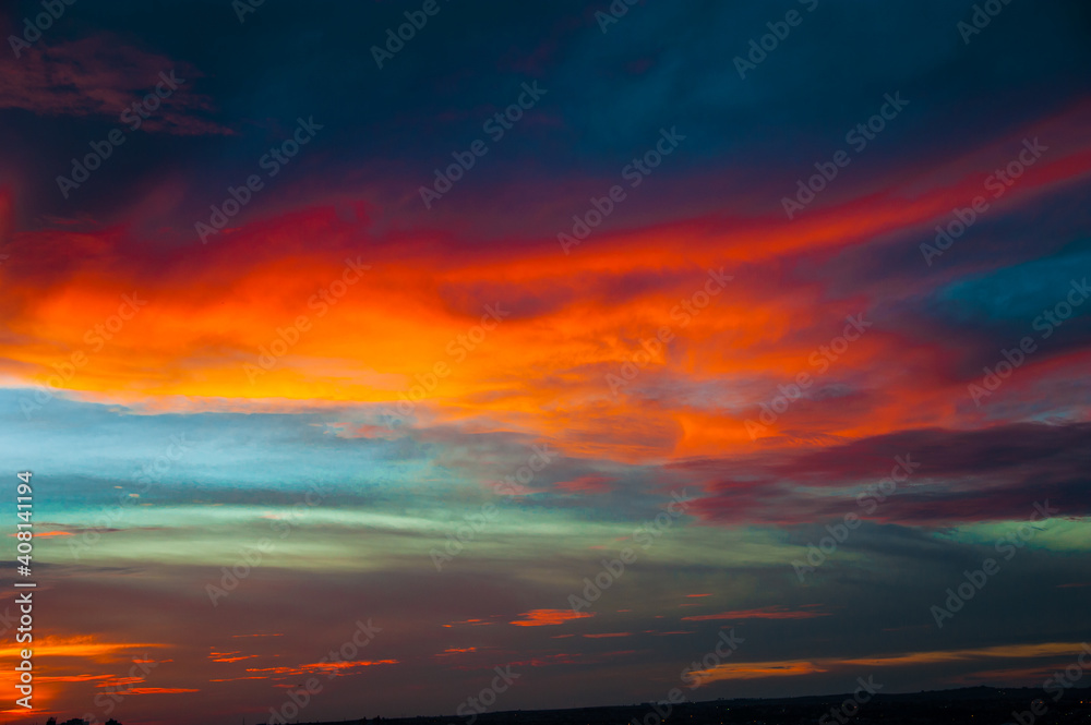 clouds in the blue sky, nature, environment and meteorology