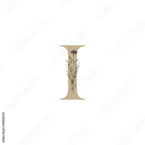 Elegant logo letter with floral element